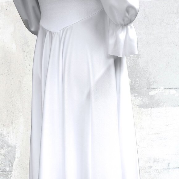White Ruffle Dress | Cottagecore BridgertonCore Romantic Academia - Picture 3 of 8